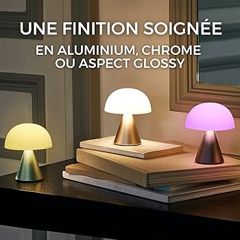 Lexon Mina M Mushroom Lamp - Portable Bedside Light for